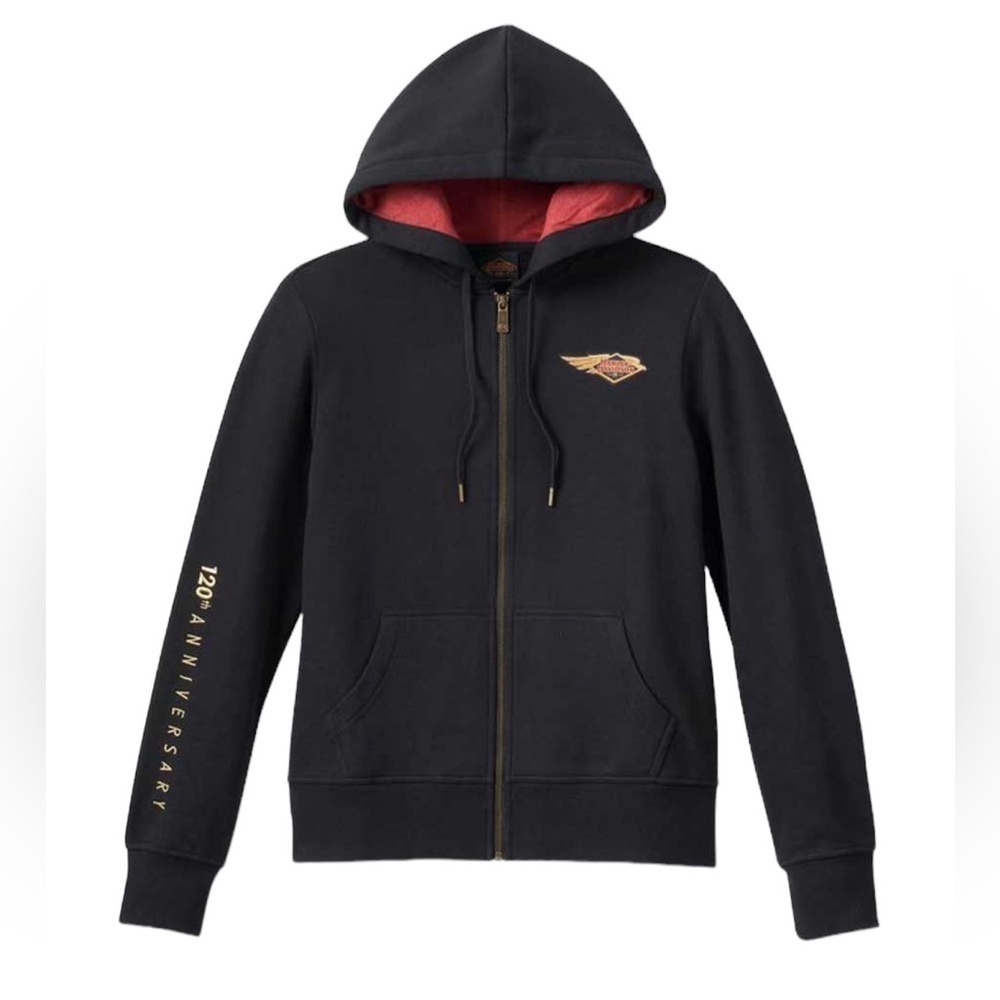 Harley Davidson Women’s 120th Anniversary Zip Up Hooded Sweatshirt
